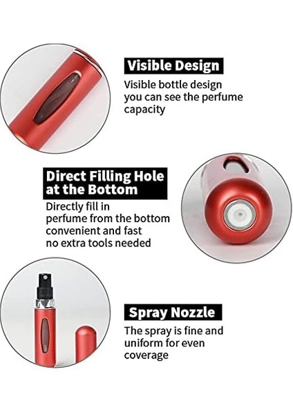 Saiveina Taşınabilir 5ml Mini Parfüm Atomizer Şişeleri, Doldurulabilir Parfüm Sprey Şişesi, Koku Pompası Kılıfı, Seyahat ve Giden Için Boş Parfüm Şişeleri (4 Paket) fiyatları
