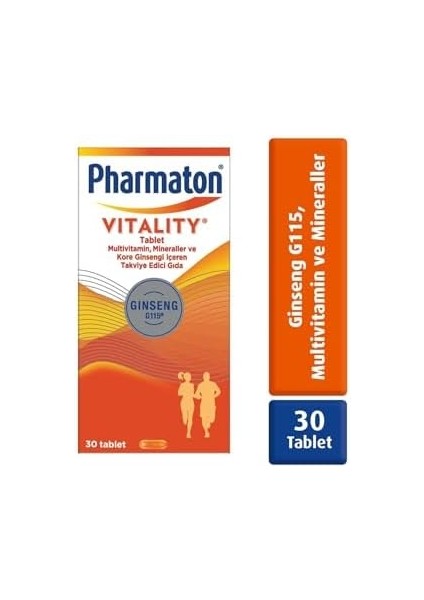 Pharmaton Vitality 30 Tablet modelleri
