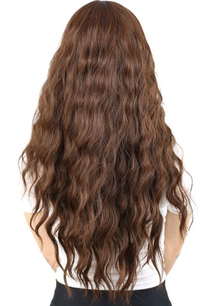 Perçemli Uzun Su Dalgası Fiber Sentetik Peruk- Kahve Karamel fırsatları