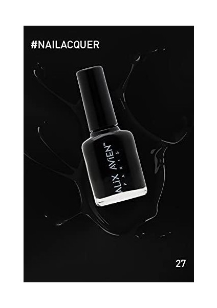 Siyah Oje 27 - Yüksek Pigmentli Uzun Süreli Kalıcılık Hızlı Kuruma - Nail Lacquer 27