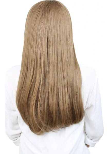 Fiber Sentetik Uzun Düz Peruk - Bebek Kumralı fırsatları