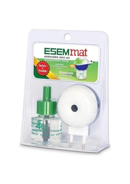 Esemmat Elektrolikit Mini Set Isıtıcı + Likit, Sivrisineklere Karşı Etkili