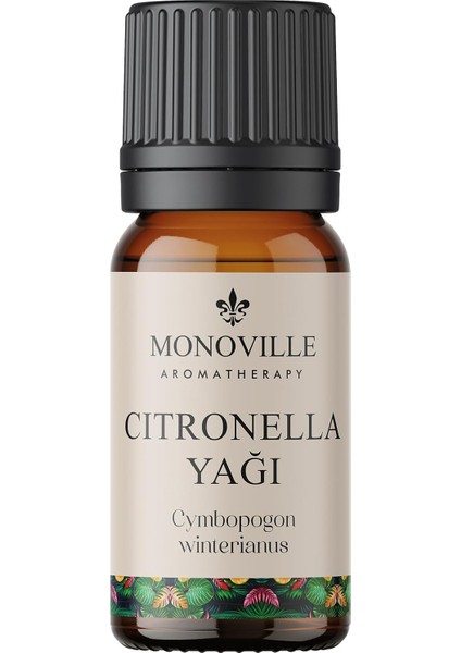 Monoville Citronella Uçucu Yağı 10 ML%100 Saf ve Doğal (Citronella Essential Oil)