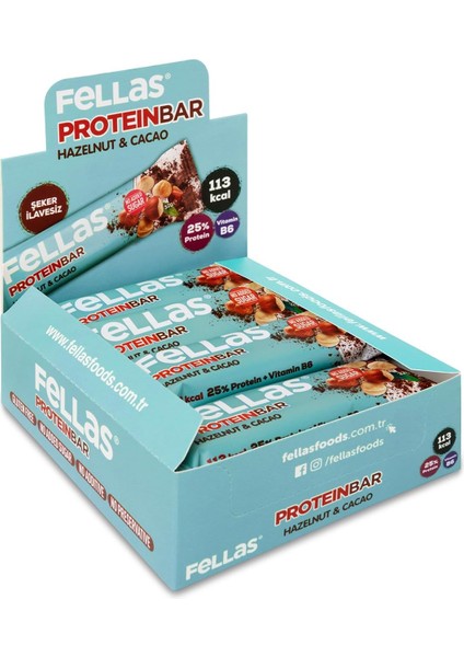 Fellas Protein Bar, Fındıklı ve Kakaolu, 32GR x 12 Adet modelleri
