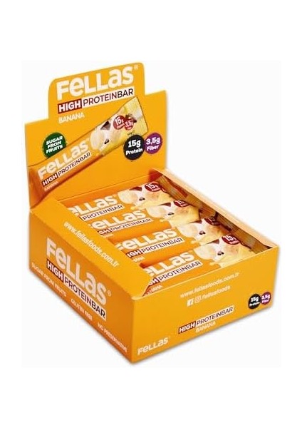 Fellas Muzlu Yüksek Protein Bar 45 G x 12 Adet modelleri