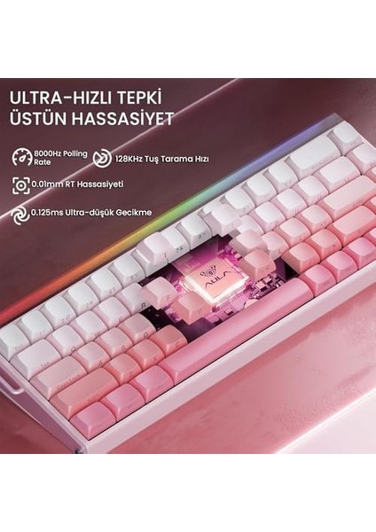 Aula Hero 68 He Manyetik Klavye Trigger Switch 8000Hz Rgb Neon Tkl Hot Swap Oyuncu Klavyesi Pembe fiyatları