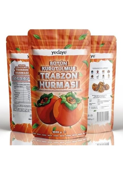Yedaye Kurutulmuş Trabzon Hurması - Kurutulmuş Cennet Hurması - Kuru Hurma - 1000 gr - Atıştırmalık - Doğal - Katkı Maddesiz - Şeker Ilavesiz fiyatları