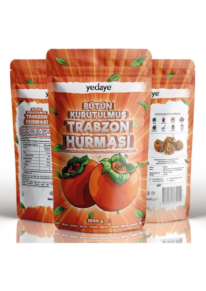 Yedaye Kurutulmuş Trabzon Hurması - Kurutulmuş Cennet Hurması - Kuru Hurma - 1000 gr - Atıştırmalık - Doğal - Katkı Maddesiz - Şeker Ilavesiz modelleri