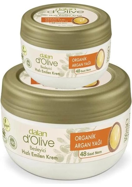 Dalan D'olive Organik Argan Yağı Besleyici Hızlı Emilen Krem 300 ml + 150 ml