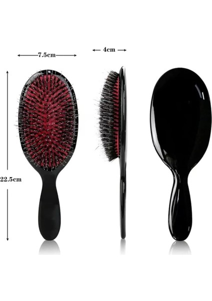 Aputue Saç Uzatma Fırçası, Yumuşak Nylon Uçlu Büyük Saç Fırçası, Oval Masajlı Detangler Fırça, Dolaşmayı Önleyen Nylon Kıllı Saç Fırçası, Saçları Düzeltir, Yağı Dağıtır, Saç Derisini Uyarır (Siyah)