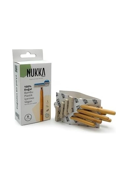 Nukkavegan Plastik Içermeyen Bambu Saplı Vegan Traş Bıçağı