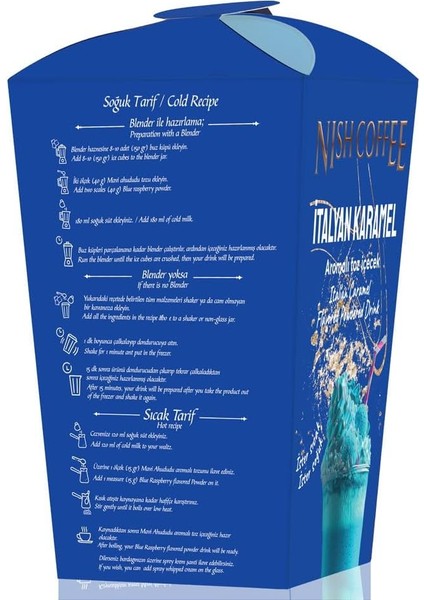 Nish Italyan Karamel, Cookies Bisküvi Parçacıklı Çikolata Aromalı Toz Içecek 2’li Set (2X250 Gr)