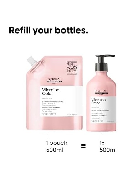 L'oréal Professionnel Paris Serie Expert Vitamino Color Boyalı Saçlar Için Renk Koruyucu Refill Şampuan 500ML