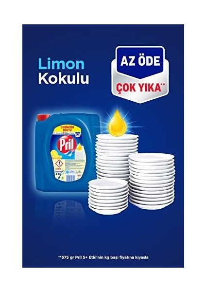 Pril Limon Kokulu Sıvı Bulaşık Deterjanı 1 x 4 Kg, Limon 4kg modelleri