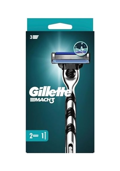 Gillette Mach3 Tıraş Makinesi + 2 Adet Yedek Tıraş Bıçağı