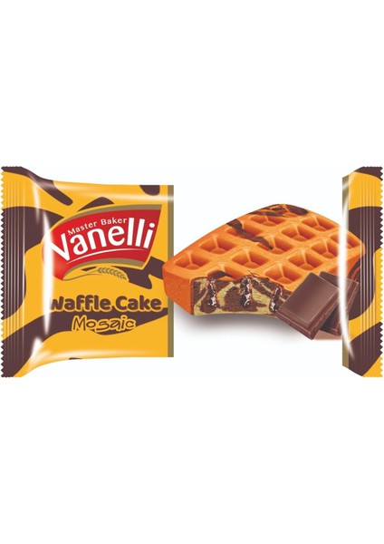 Vanellı Waffle Çikolata Soslu Mozaik Kek 35GR