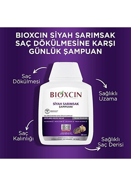 Bioxcin Siyah Sarımsak 3 Al 2 Öde Saç Dökülmesine Karşı Bitkisel Şampuan (3 x 300 Ml) fiyatları