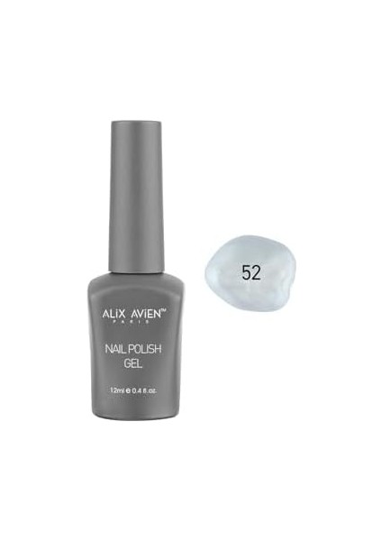 Alıx Avıen Inci Beyaz Kalıcı Oje 52-Yoğun Renk Veren Jel Oje 12 Ml-Nail Uv Gel Polish 52