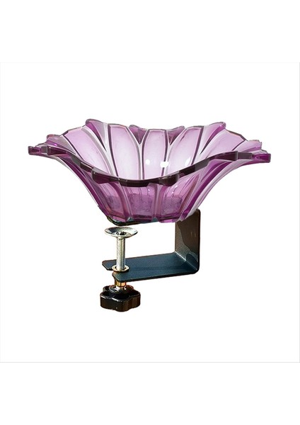 Balkon Kuş Banyosu Kuş Besleme Kuş Besleyicisi Kuş Bankası Çit Kuş Banyosu Ağır hizmet tipi ayarlanabilir taban güverte Mor Mor (Yurt Dışından)