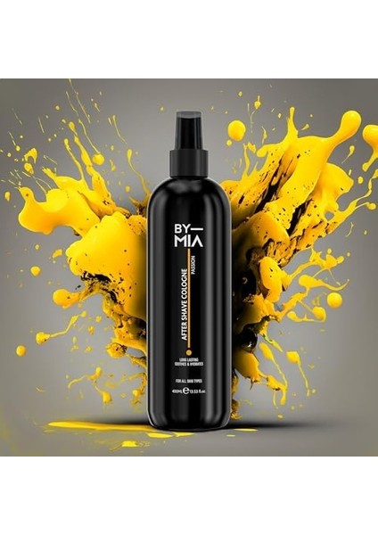By Mıa Tıraş Sonrası Kolonya, Traş Losyonu - Passion 400 ml | Limon, Portakal, Bergamot, Misk ve Odunsu Notalar | Rahatlatıcı ve Ferahlatıcı Tıraş Sonrası Losyon