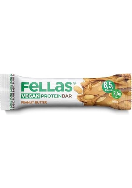 Fellas Vegan Protein Bar, Yer Fıstığı Ezmeli, 40GR x 12 Adet modelleri