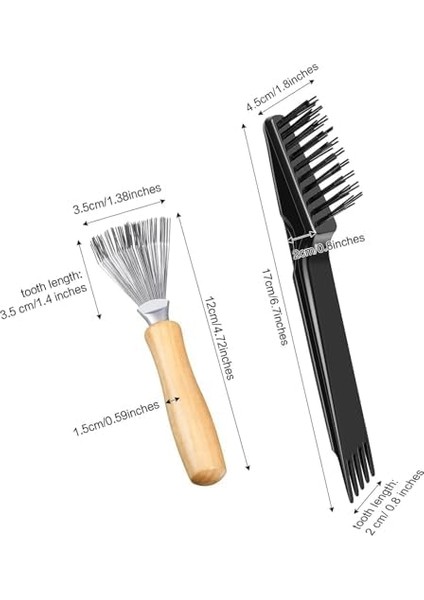 Aputue Saç Fırçası Temizleyici, 2 Parça Saç Fırçası Temizleme Aleti, 2'si 1 Arada Saç Taranası Temizleme Fırçası, Ahşap Mini Saç Aleti, Saç ve Toz Çıkarma Tarağı, Ev ve Kuaför Kullanımı Için modelleri