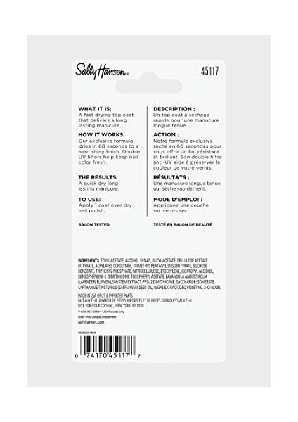 Sally Hansen -"sally Hansen Anında Kuru Topcoat 13 ml (Festival Nagellack)"