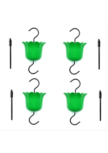 4 Pack Büyük Kapasiteli Su Besleyicisi Asma Hank ve Temizleme Fırçası (Yeşil) (Yurt Dışından)