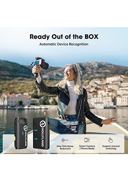 Lark M1 Kablosuz Yaka Mikrofonu, Gürültü Engelleme Özellikli Çift Kanallı Yaka Mikrofonu, 199,9 M 8 Saat, Kamera Youtube Video Kaydı, Canlı Yayın Podcast Röportajı Vlog ile Uyumlu modelleri