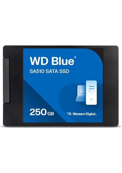 Digital Wd Blue SA510 250 GB Sata 2,5 Inç SSD 560 Mb/sn'ye Kadar Okuma Hızı.