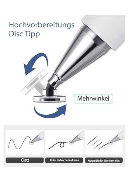 Tablet Için Kalem, Kapasitif Disk Uçlu Kalem ve Tüm Dokunmatik Ekranlarla Uyumlu Manyetik Kapaklı Stylus, iPad Pro/air/mini/ Için Kalemler, Galaxy/fire Hd/ Pad modelleri