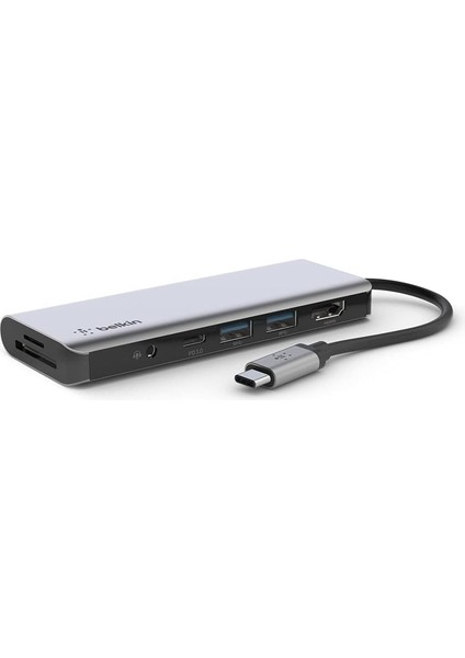 7'si 1 Arada Çok Bağlantı Noktalı USB C Hub (4k Hdmı, Usb-C, 2 x USB A, 3,5 mm Ses, Sd 3.0 Yuvası Için Micro-Sd 3.0 Ile)), AVC009BTSGY