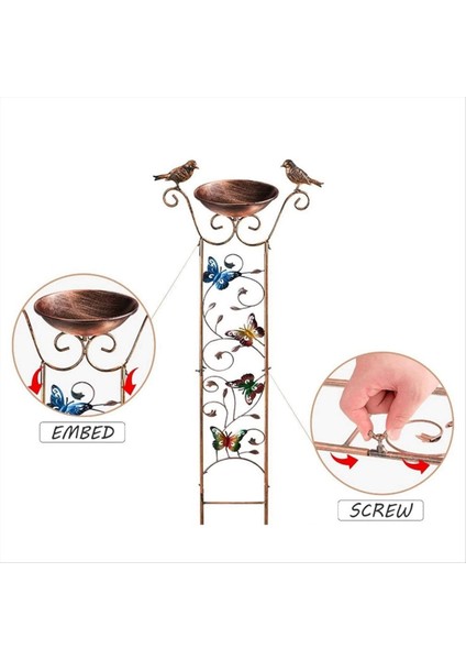 Açık Kuş Banyosu Kelebek Bahçesi Kafes Bahçesi Dekorasyon Metal Banyoları Bitki Tırmanma Çerçevesi (Yurt Dışından)