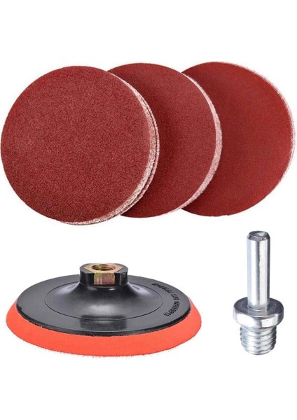 Zımpara Seti Avuç Taşlama Spiral Ahşap Zımparalama + Matkap Aparatı 115 mm (20 Parça)