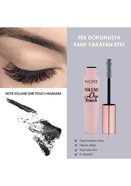 Note Volume One Touch Tek Tek Ayırma ve Hacim Etkili Maskara