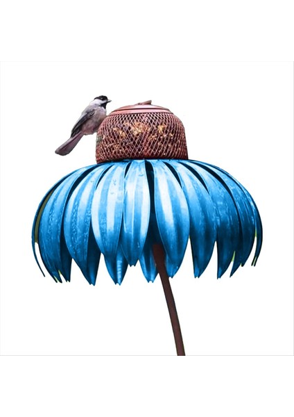 Mavi Besleyici Şişesi Stand Açık Bahçe Çiçek Şeklinde Kuş Besleyici (Yurt Dışından)