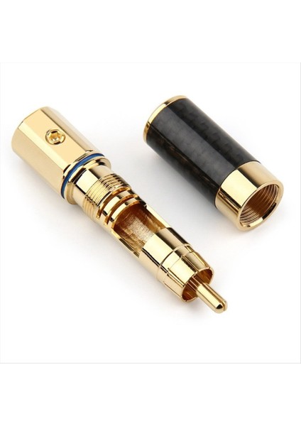 HIFI RCA Konnektörü 10mm Karbon Fiber Altın Kaplama Lotus Fiş Hoparlör Terminal Ses Güç Subwoofer Amplifikatör (Yurt Dışından)