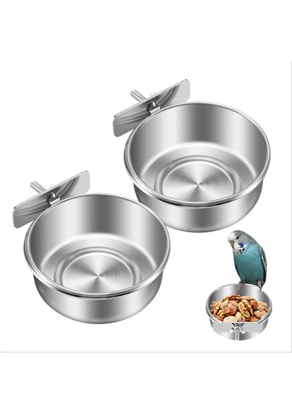 2 Paket Kafesi Gıda Suyu Dispenser Papağanı Yemek Yemeği Besleyici Kupası Kafes için, Gıda Tutucu Konteyner Macaws Ferret Perakeet Cockatiel Budgerigar (Yurt Dışından)