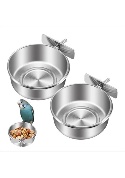 2 Paket Kafesi Gıda Suyu Dispenser Papağanı Yemek Yemeği Besleyici Kupası Kafes için, Gıda Tutucu Konteyner Macaws Ferret Perakeet Cockatiel Budgerigar (Yurt Dışından)