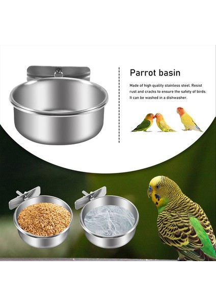 2 Paket Kafesi Gıda Suyu Dispenser Papağanı Yemek Yemeği Besleyici Kupası Kafes için, Gıda Tutucu Konteyner Macaws Ferret Perakeet Cockatiel Budgerigar (Yurt Dışından)
