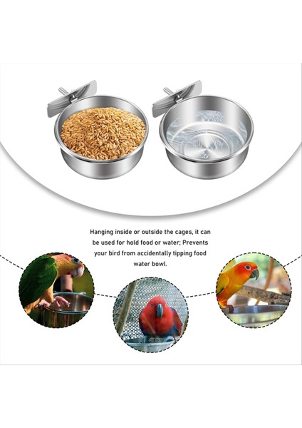 2 Paket Kafesi Gıda Suyu Dispenser Papağanı Yemek Yemeği Besleyici Kupası Kafes için, Gıda Tutucu Konteyner Macaws Ferret Perakeet Cockatiel Budgerigar (Yurt Dışından)