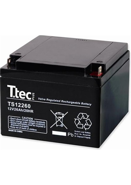 Ttec 12V 26A Bakımsız Kuru Akü
