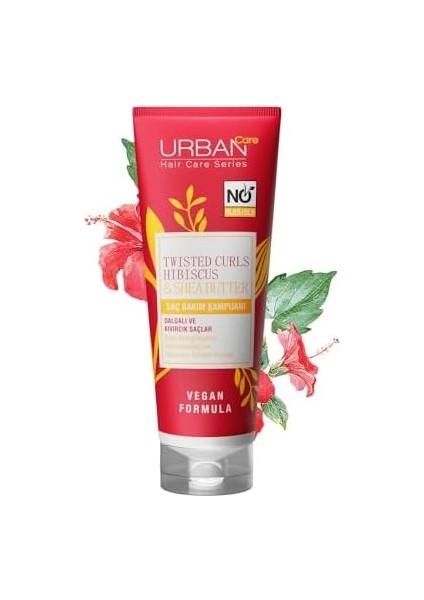 Urban Care Twisted Curls Hibiscus & Shea Butter Kıvırcık ve Dalgalı Saçlara Özel Saç Bakım Şampuanı Sülfatsız 250 Ml- Vegan modelleri