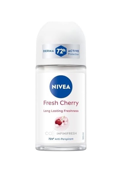 Nıvea Kadın Roll On Deodorant Fresh Cherry, 72 Saat Anti-Perspirant Koruma, 50ML fiyatları