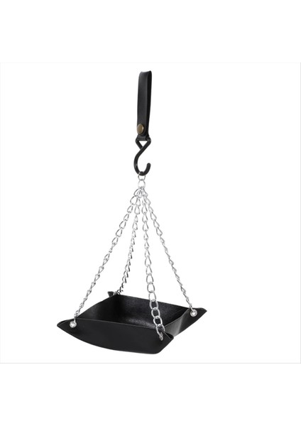 Kuş besleyici tepsisi asılı kuş su tepsisi bahçe kuş besleyici açık veranda asılı kuş besleyici siyah (Yurt Dışından)