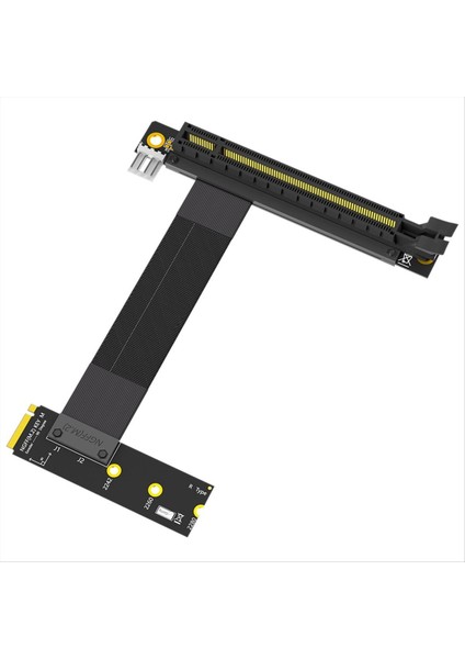 Yükseltici Kablosu M.2 NVME - PCIE X16 Adaptör Grafik Uzatma Kablosu 90 Derece PCI Express 3.0 16x - M anahtarlı Kablo B (Yurt Dışından)