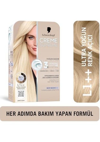 Schwarzkopf Creme Supreme Saç Boyası L1++ Ultra Yoğun Renk Açıcı