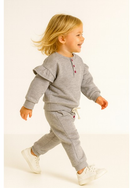 Kz Çocuk Pamuklu Fitilli Düz Alt-Üst Takım Gri fiyatları