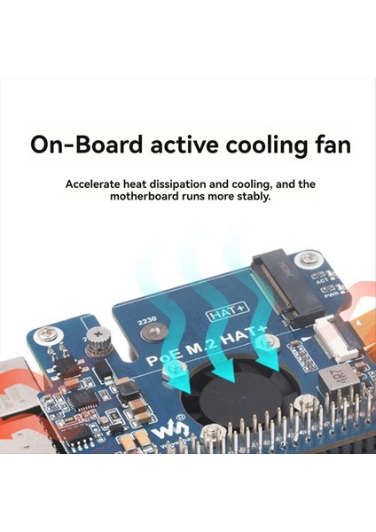 Raspberry Pi 5 POE + PCIE - M.2 NVME SSD Tahtası Şapkası + PI5 2242/2230 Ethernet Desteği NVME M2 Protokolü üzerinden Güç (Yurt Dışından)