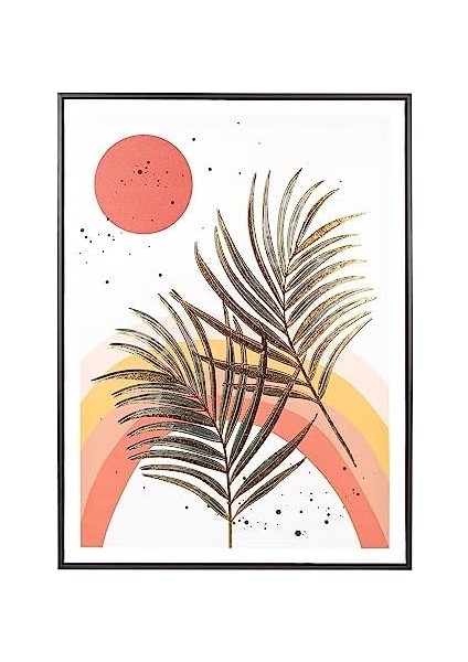 Siyah Ahşap Çerçeveli Kabartmalı Yaprağı Kanvas Tablo Bordo-Yeşil 60X3X80 Cm. modelleri